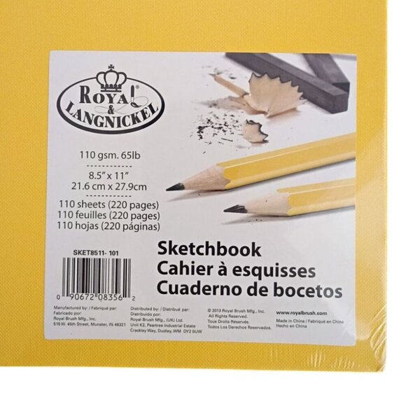 Royal & Langnickel Sketchbook – 110 Sheets – 110gsm – Bright Yellow Cover NEW - Picture 2 of 6